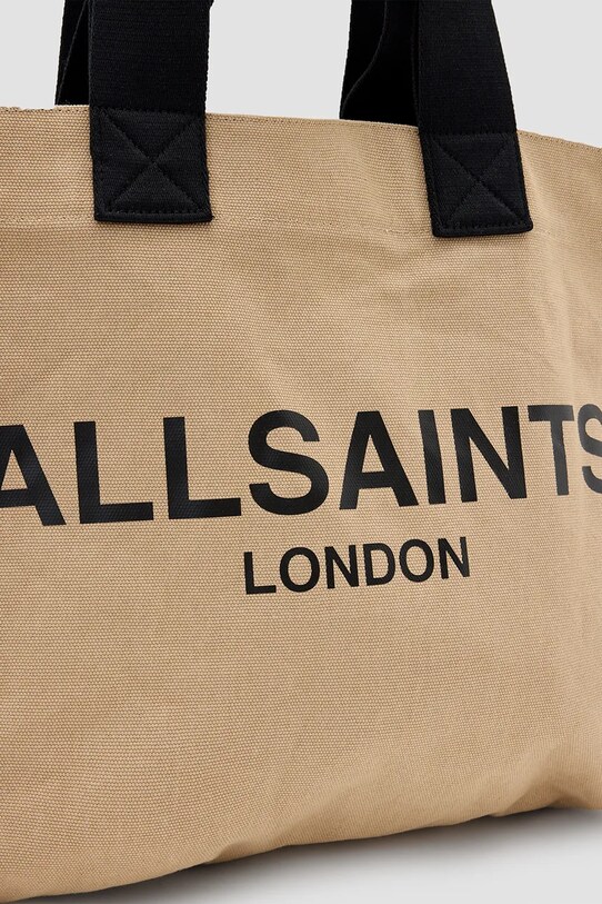 Хлопковая сумка AllSaints ALI W163XA бежевый