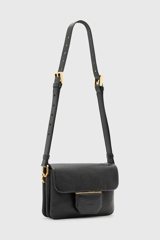 Шкіряна сумочка AllSaints JUPITER W261XC чорний SS25
