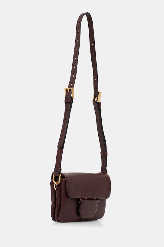 AllSaints poșetă de piele JUPITER W263XC burgundia AW25