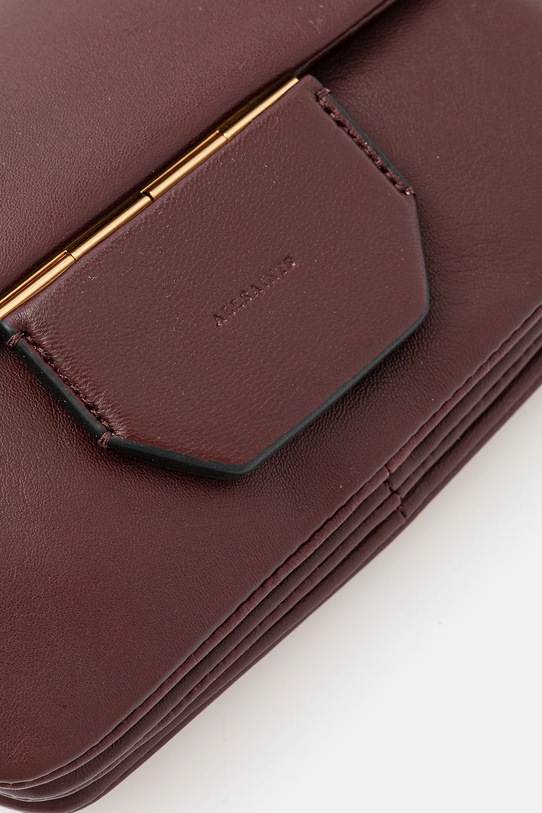 AllSaints poșetă de piele JUPITER burgundia W263XC