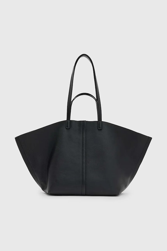 Kožená kabelka AllSaints PHOENIX usňová koža čierna W493XB