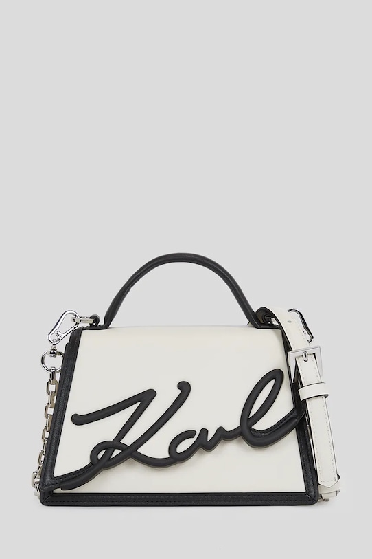 Шкіряна сумочка Karl Lagerfeld K/SIGNATURE лицьова шкіра білий A1W30224