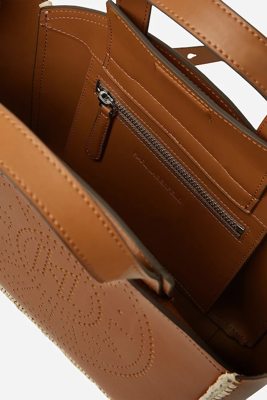 Akcesoria Karl Lagerfeld torebka skórzana A2W30014 brązowy