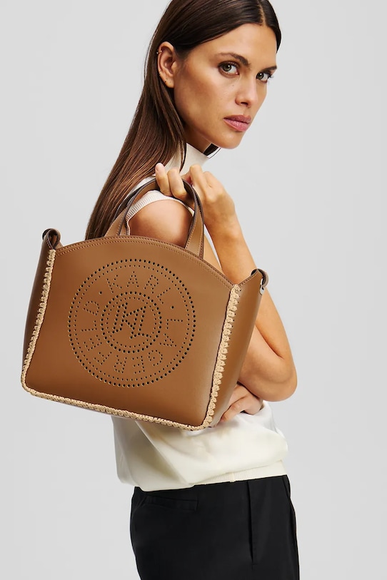 Karl Lagerfeld torebka skórzana A2W30014 brązowy