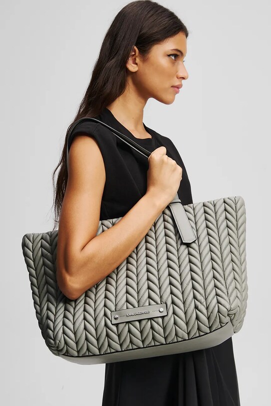 Karl Lagerfeld torebka K/WEAVE A2W30199 szary SS25