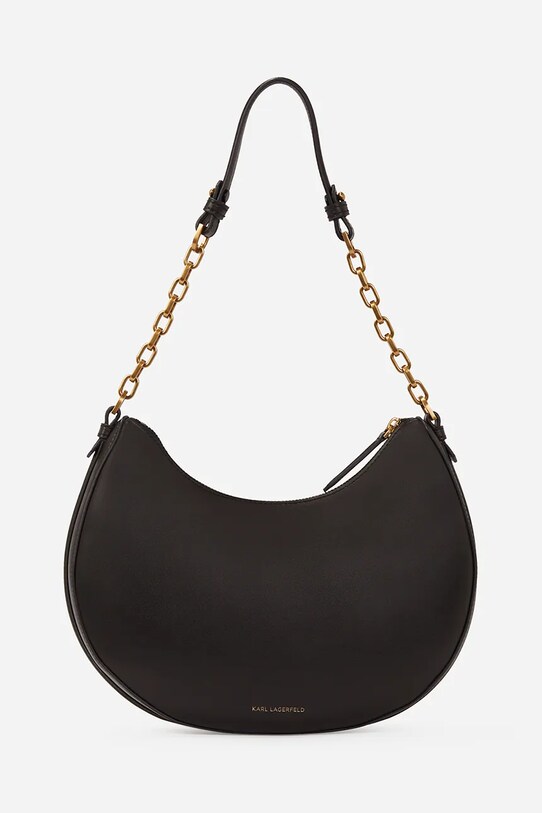 Δερμάτινη τσάντα Karl Lagerfeld A2W30019 μαύρο SS25