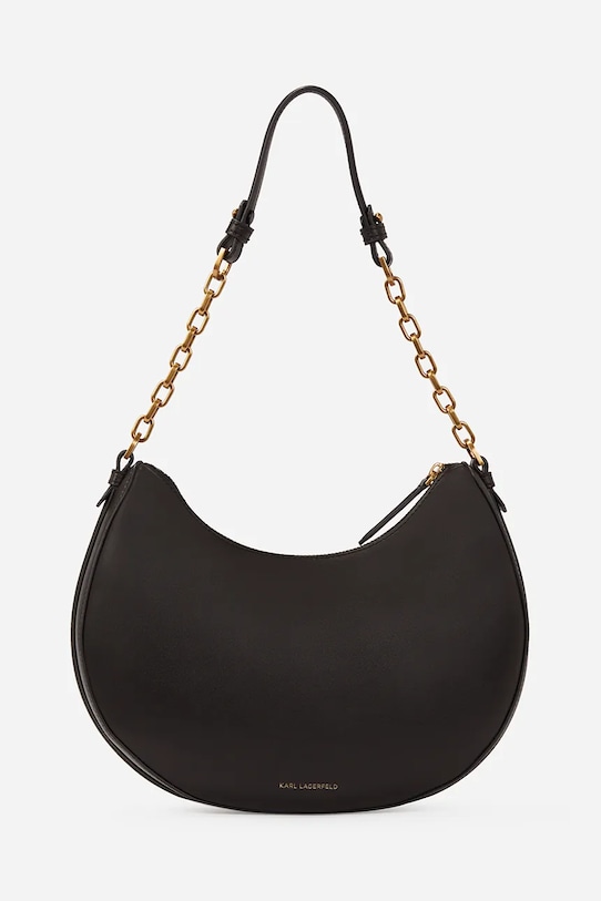 Karl Lagerfeld torebka skórzana K/AUTOGRAPH A2W30019 czarny AW25