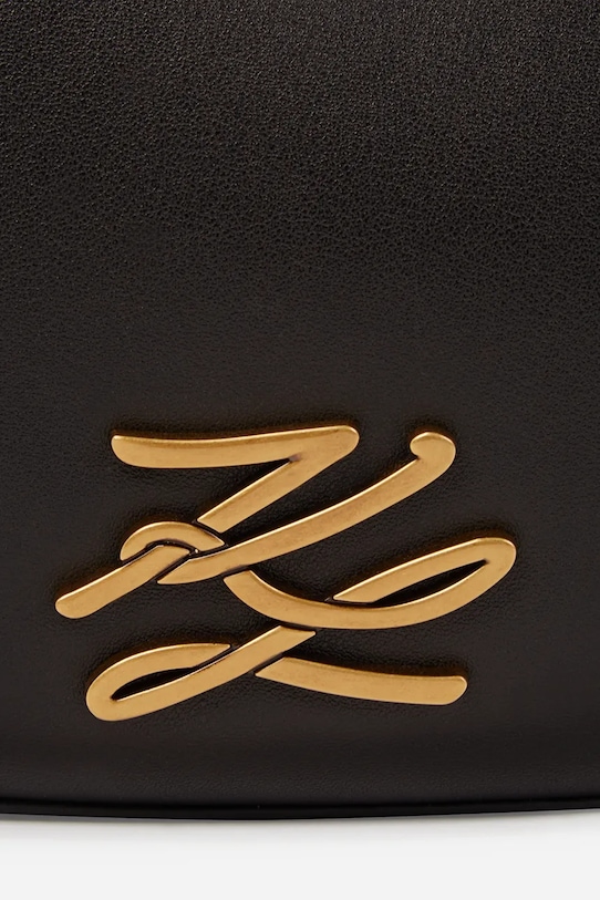 Karl Lagerfeld torebka skórzana K/AUTOGRAPH czarny A2W30019