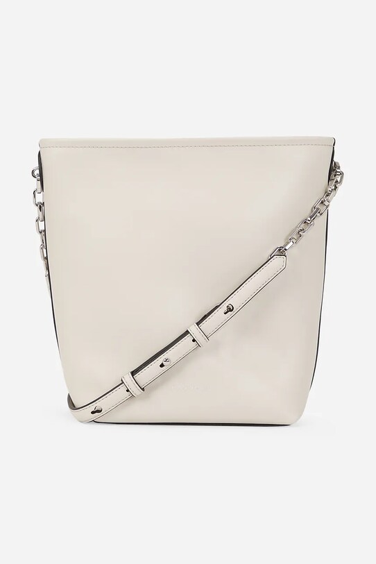 Kožená kabelka Karl Lagerfeld K/AUTOGRAPH A2W30201 bílá SS25