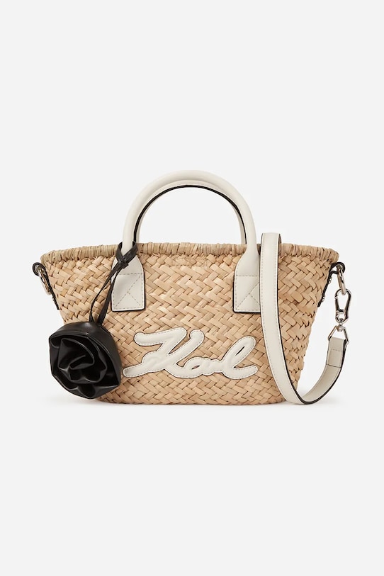 Τσάντα Karl Lagerfeld απομίμηση λείου δέρματος μπεζ A2W30137