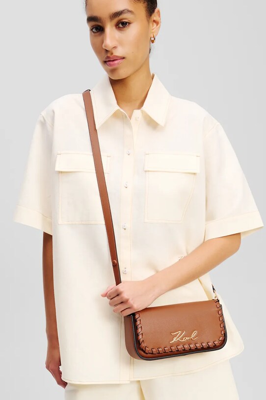 Karl Lagerfeld torebka skórzana A2W30195 brązowy