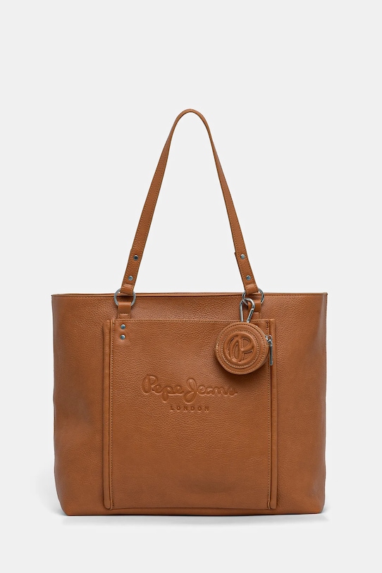 Kabelka Pepe Jeans BELLAMIE MAIN nášivka hnědá PL031626