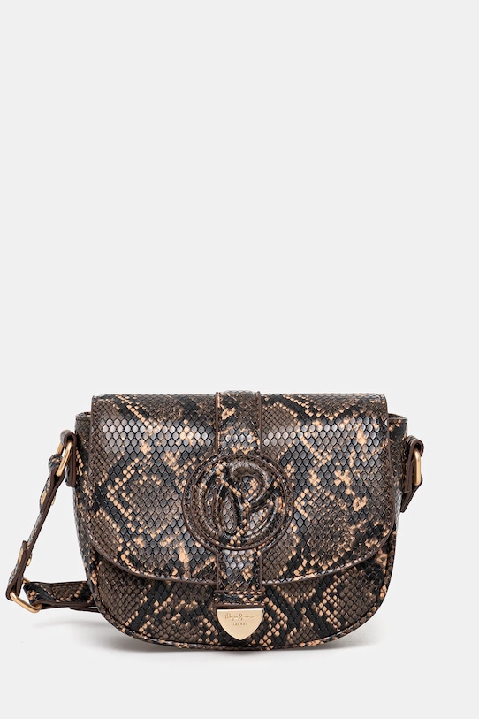 Τσάντα Pepe Jeans CRISSY SNAKE απομίμηση λείου δέρματος καφέ PL031644