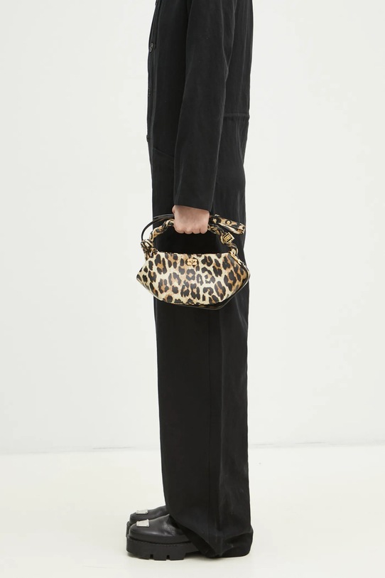 GANNI poseta Bou Bag Mini Print A5817 bej SS25