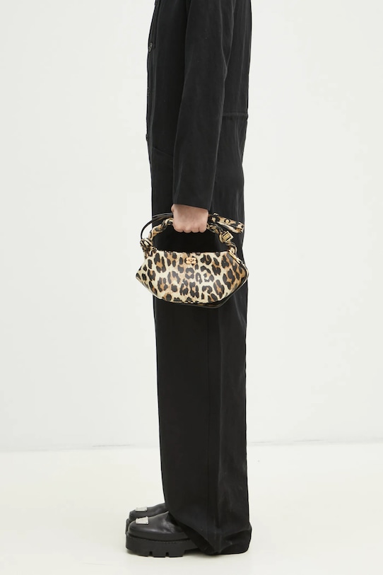 GANNI handbag Bou Bag Mini Print A5817 beige SS25