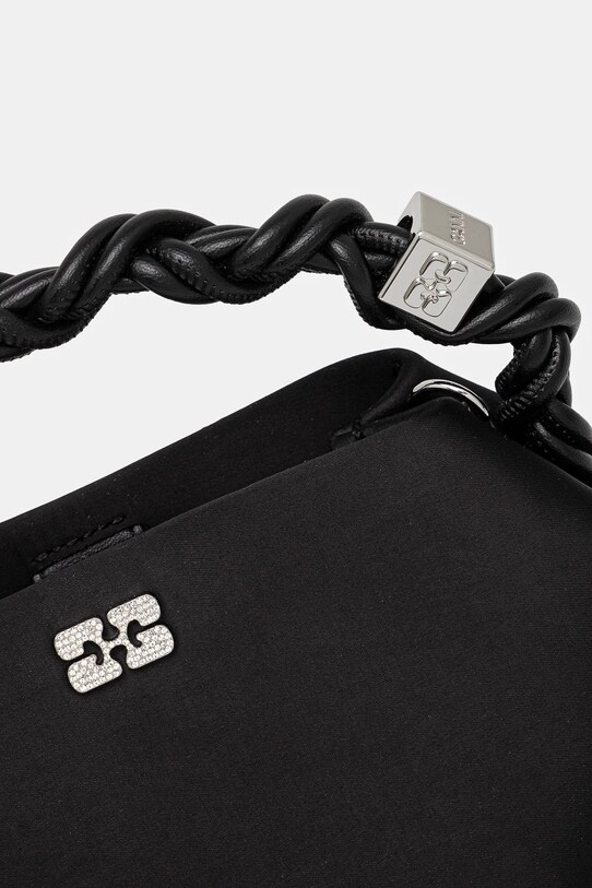 GANNI handbag Bou Bag Mini Soir Satin black A6340.