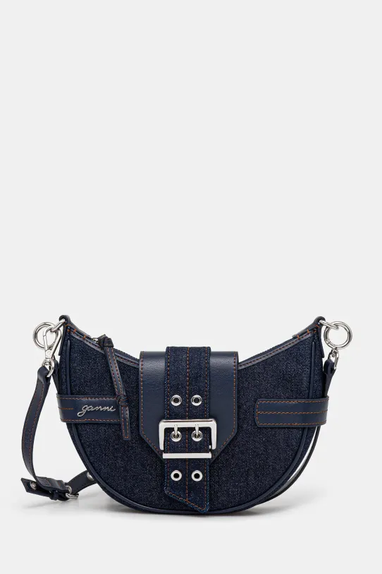 GANNI cotton handbag Bucky Bag Small Crossbody Denim textile navy A6137