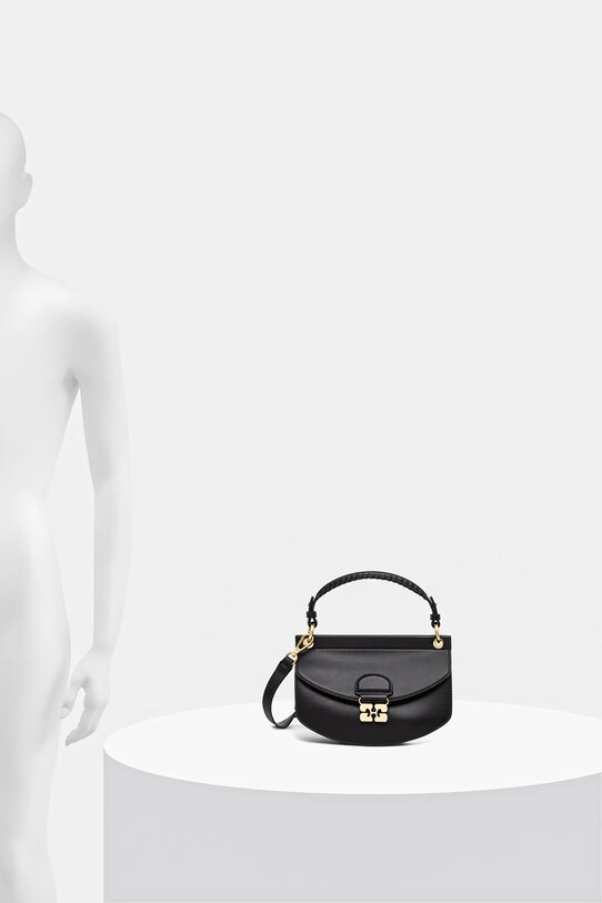 Kožna torba GANNI Apo-G Bag Mini Top Handle A6349