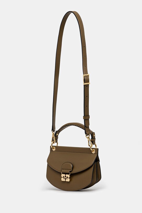 Сумочка GANNI Apo-G Bag Mini Top Handle A6353 зелений SS25
