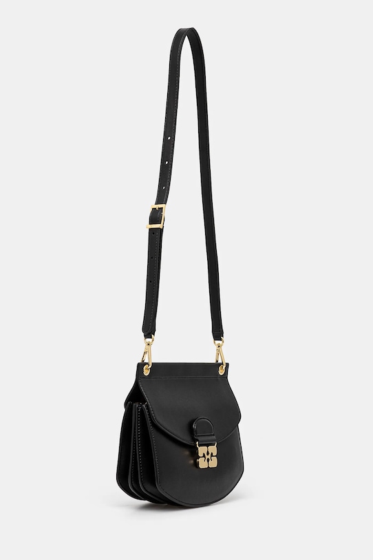 GANNI borsa a mano in pelle Apo-G Bag Small A6449 nero SS25