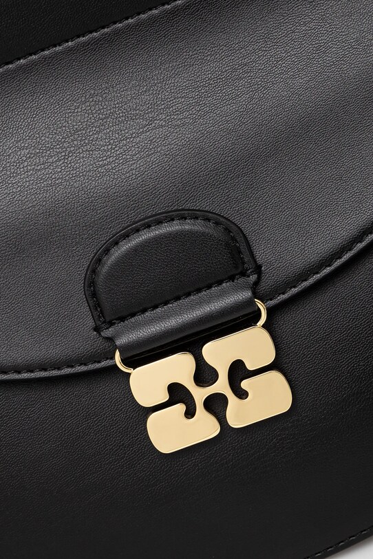 Kožená kabelka GANNI Apo-G Bag Small černá A6449