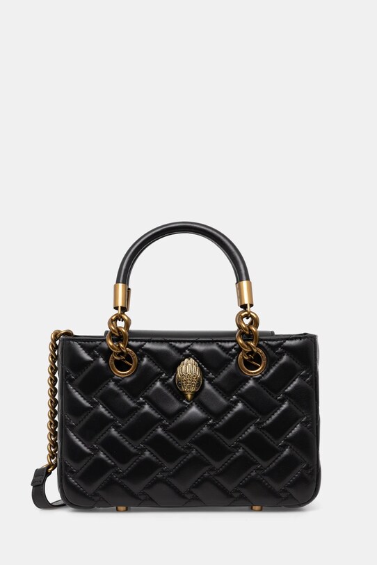 Шкіряна сумочка Kurt Geiger London KENSINGTON лицьова шкіра чорний 4376800109