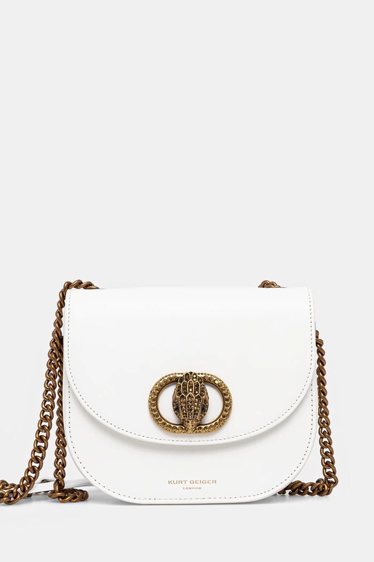 Usnjena torbica Kurt Geiger London CHELSEA Ne ustreza A4 bela 3598310109