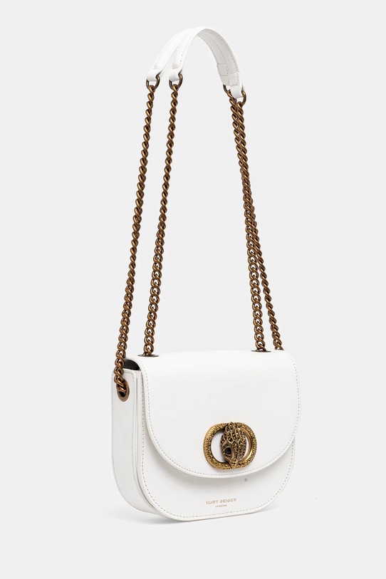 Usnjena torbica Kurt Geiger London CHELSEA 3598310109 bela SS25