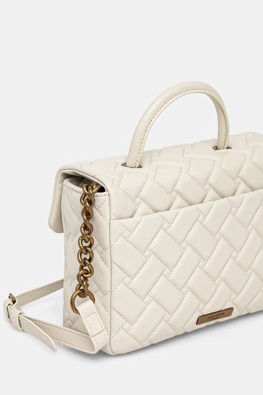 Akcesoria Kurt Geiger London torebka skórzana KENSINGTON 2709541109 beżowy