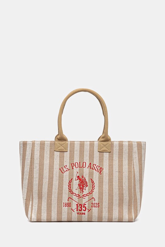 U.S. Polo Assn. geanta de bumbac Pool incape in A4 bej BEU2P8693WCO
