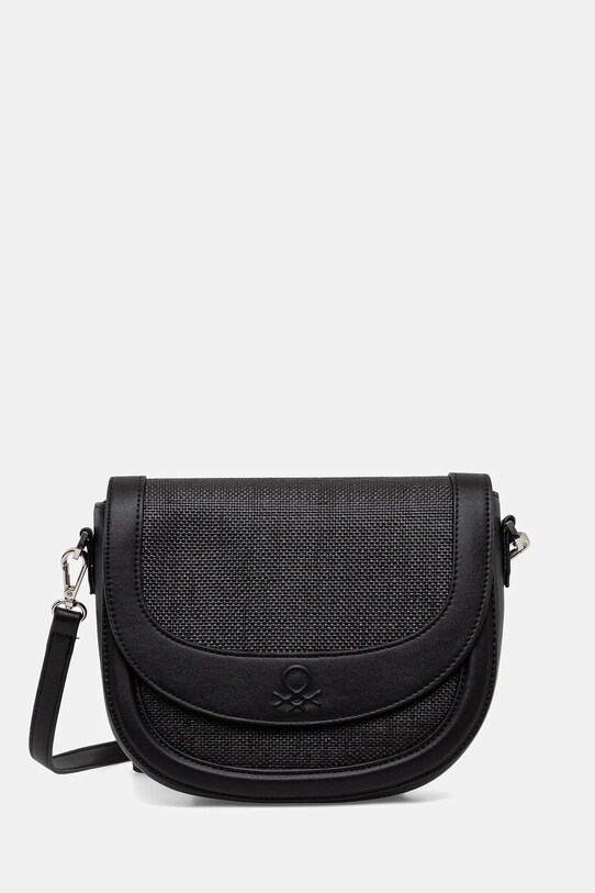 Τσάντα United Colors of Benetton απομίμηση λείου δέρματος μαύρο 6NYFDY07R