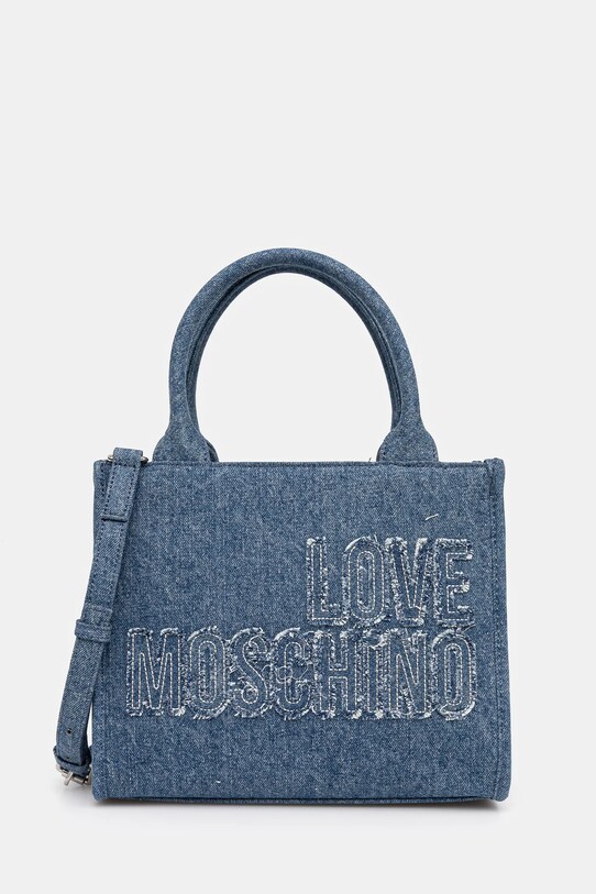 Love Moschino geantă de blugi nu incape in A4 albastru JC4244PP0MKM0750