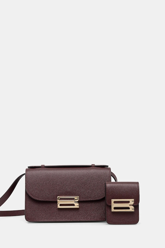 Victoria Beckham poseta de piele uni burgundia B225AAC006523A