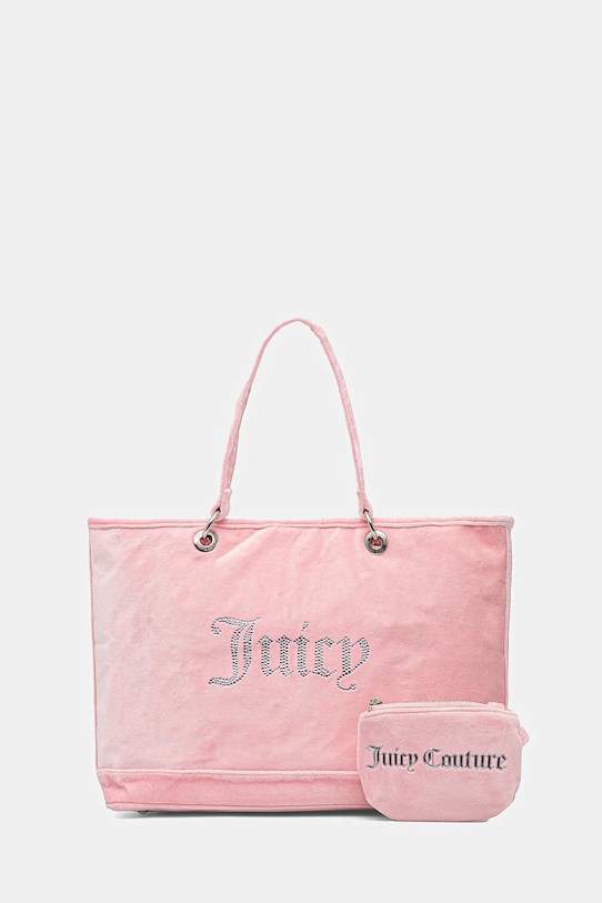 Zamatová kabelka Juicy Couture Kimberly nášivka ružová BEJQL8761WPO