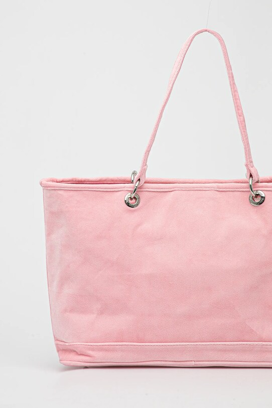 Accesorii Juicy Couture geantă de mână din catifea Kimberly BEJQL8761WPO roz