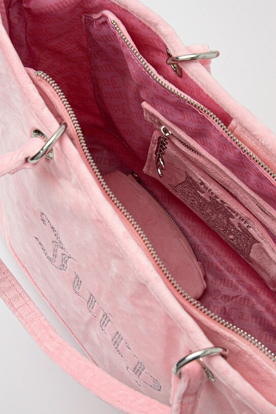 Juicy Couture geantă de mână din catifea Kimberly roz BEJQL8761WPO