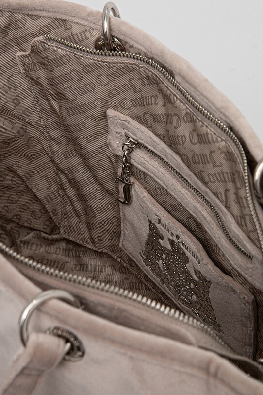 Βελούδινη τσάντα Juicy Couture Kimberly BEJQL8761WPO μπεζ