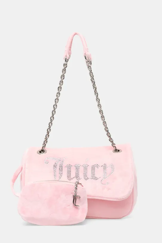 Juicy Couture torebka welurowa Kimberly tekstylny różowy BEJQL8762WPO