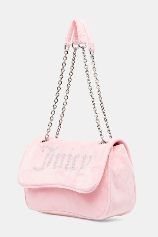 Juicy Couture geantă de mână din catifea Kimberly BEJQL8762WPO roz SS25