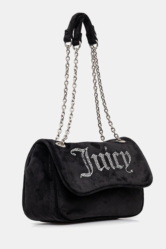 Juicy Couture geantă de mână din catifea Kimberly BEJQL8762WPO negru SS25