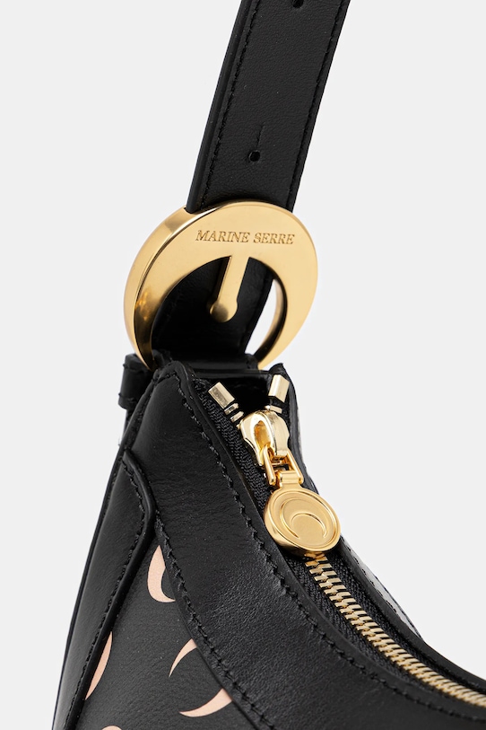 Kožená kabelka Marine Serre Moon Canvas Eclips čierna WBA020A.RWOV0030