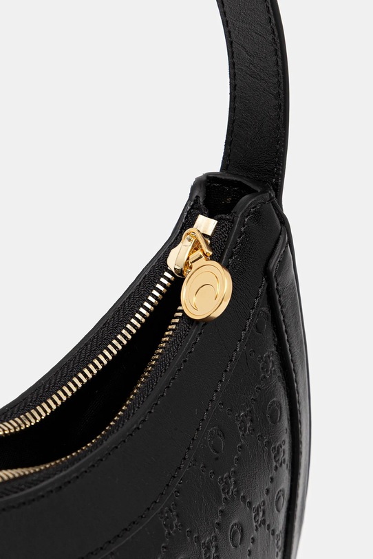 Kožená kabelka Marine Serre Moonogram Embossed Leather Eclips Mini WBA002A.CLEA0051 černá