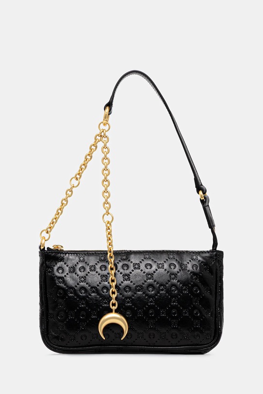Marine Serre borsa a mano in pelle Moonogram Embossed Leather Core semplice nero WBA018A.CLEA0051