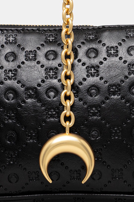 Marine Serre borsa a mano in pelle Moonogram Embossed Leather Core nero WBA018A.CLEA0051
