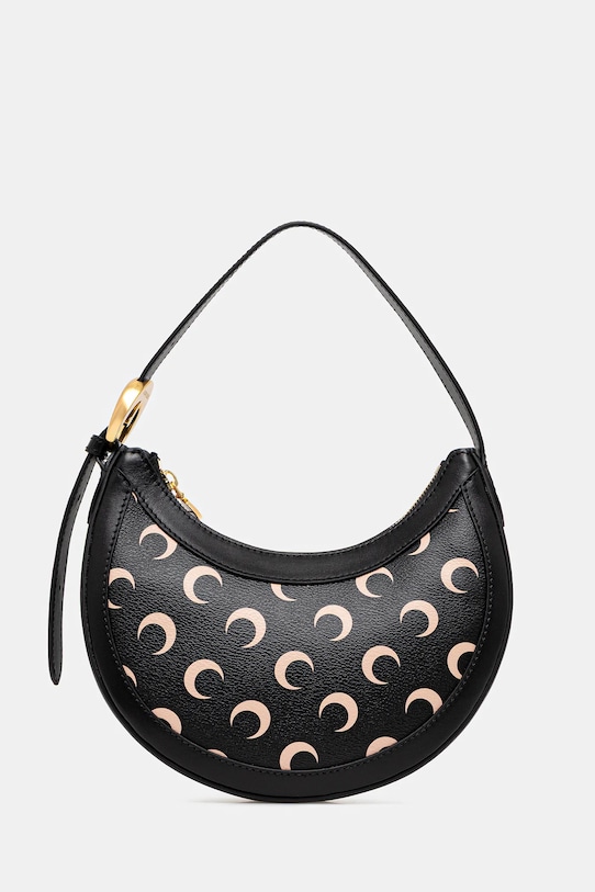 Marine Serre poșetă Moon Canvas Eclips Mini cu modele negru WBA002A.RWOV0030