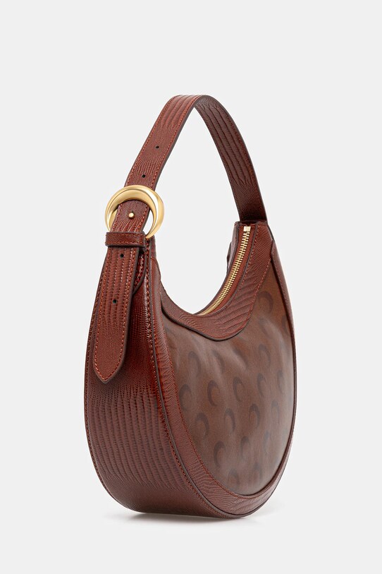Marine Serre poșetă de piele Moon Airbrushed Leather Eclips WBA020A.CLEA0053 maro SS25