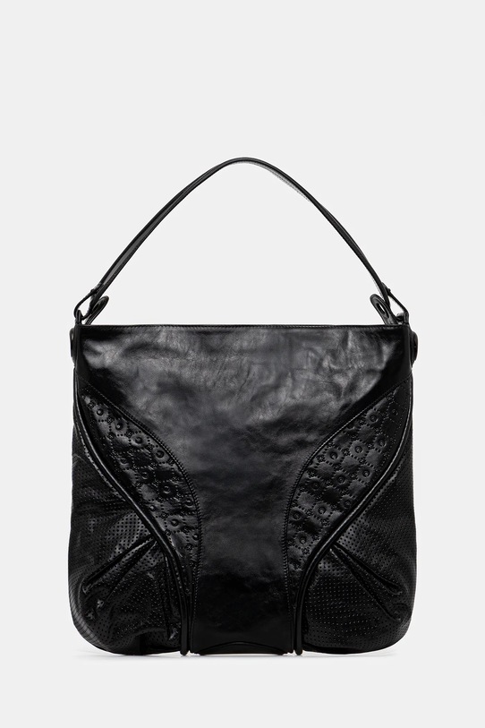 Marine Serre poșetă de piele Moonogram Embossed Leather Futura Tote uni negru UBA005A.CLEA0051