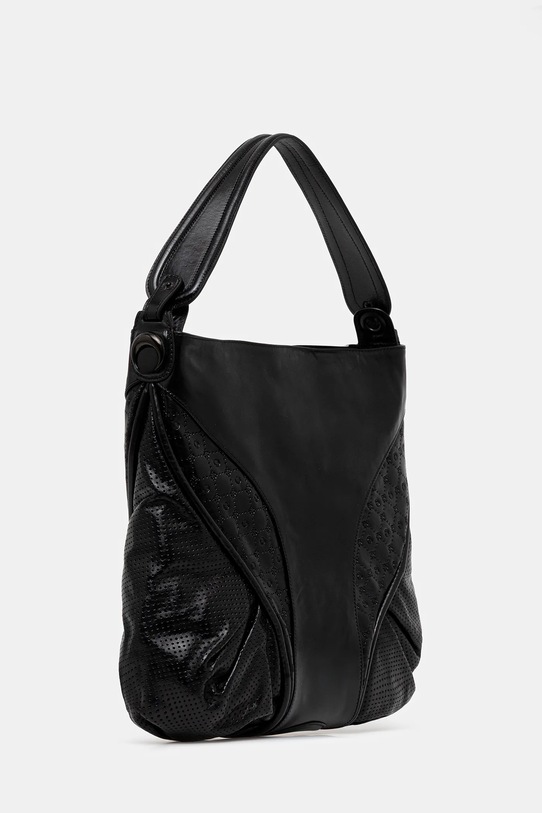 Кожаная сумочка Marine Serre Moonogram Embossed Leather Futura Tote UBA005A.CLEA0051 чёрный SS25