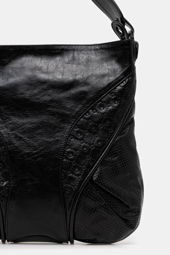 Akcesoria Marine Serre torebka skórzana Moonogram Embossed Leather Futura Tote UBA005A.CLEA0051 czarny