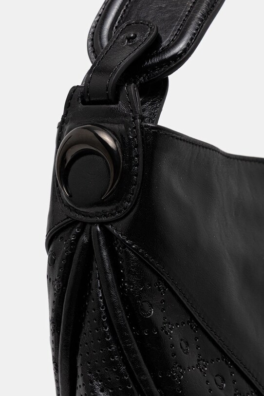 Кожаная сумочка Marine Serre Moonogram Embossed Leather Futura Tote чёрный UBA005A.CLEA0051